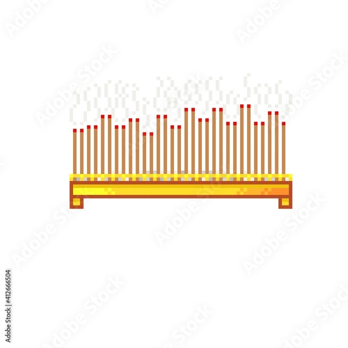 Incense burner pixel art. Vector illustration. Chinese New Year.