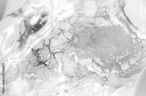 Liquid ink, abstract background in grayscale