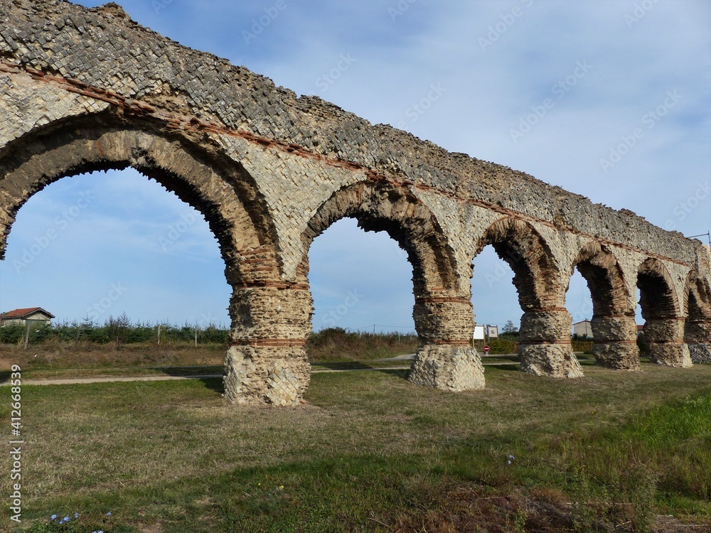 Verlauf römisches Aquadukt von Gier in Chaponost / Frankreich