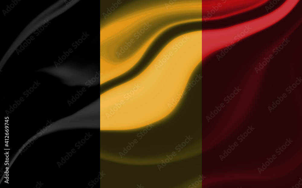 Belgium flag with waves effect
