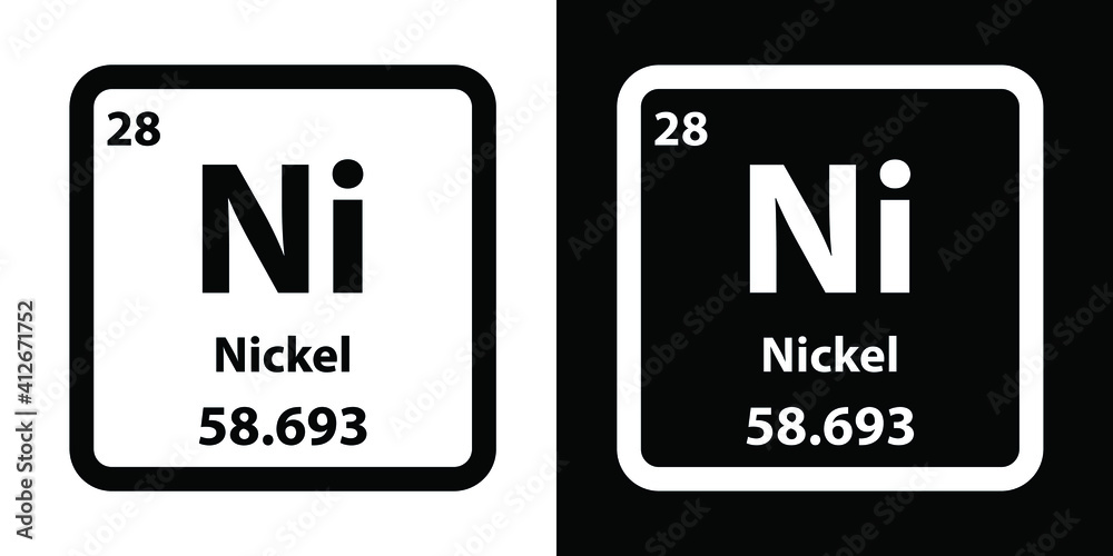 Ni Nickel chemical element icon. The chemical element of the periodic  table. Sign with atomic number. Stock Vector | Adobe Stock