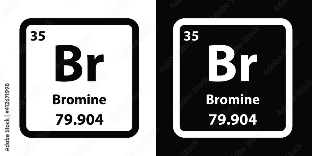 Br Bromine chemical element icon. The chemical element of the periodic  table. Sign with atomic number. Stock Vector Adobe Stock