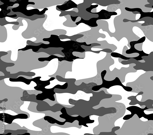 
Camouflage gray military texture seamless vector design for printing.