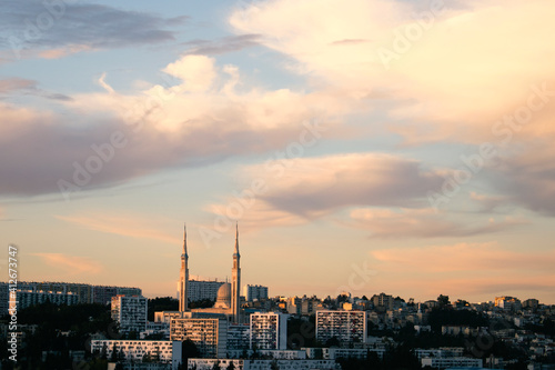 panoramic view of the city of constantine in eastern algeria , showcasing th famous mosque el emir abdelkader  © abdenour