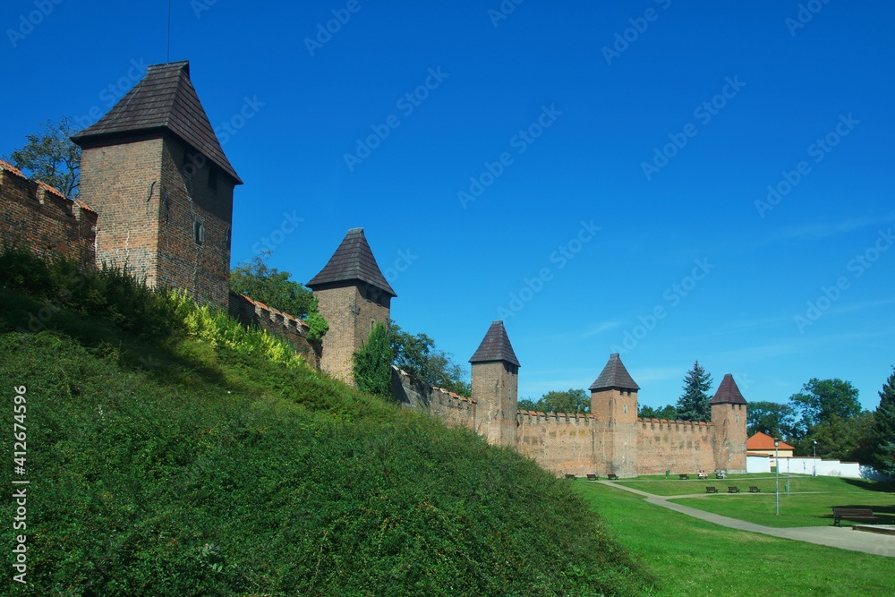 Czech Republic - view of the park Under the walls in the town of Nymburk