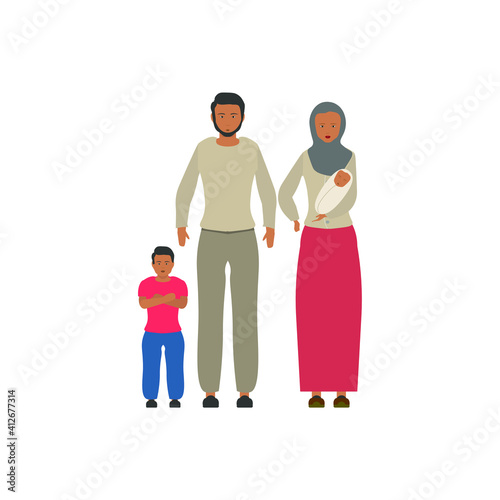 arabic race family vector background