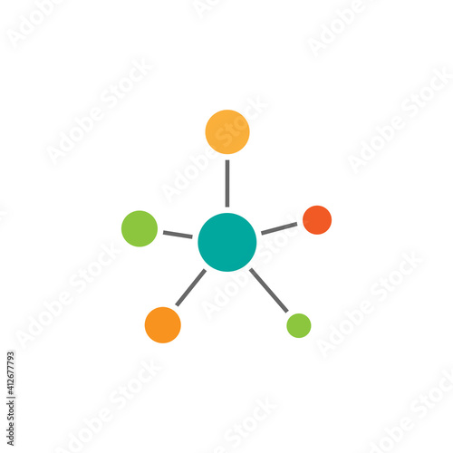 Hub network connection icon isolated on white. Tech or technology logo.