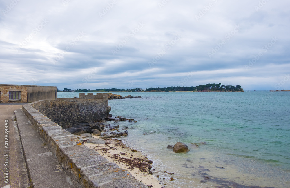 The town of Roscoff in coast of the north of France, Brittany France