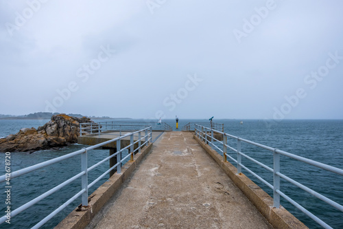 Jetty to ferry to Ile de Batz in the harbour of Roscoff, Brittany