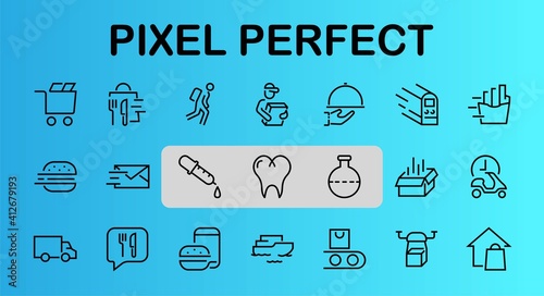 PIZZA DELIVERY, and Food Icon Set Vector thin line, contains courier, home delivery, food ordering, fast transport, drone, ship, car, editable stroke. ICONS circuits