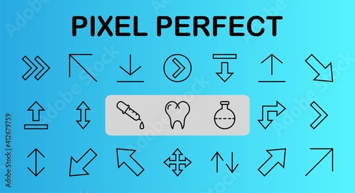 Set of line arrows, directions, arrows, contains icons such as pause, continuation, directly, to the right, Editable stroke. 480x480, On a white background, Vector illustration