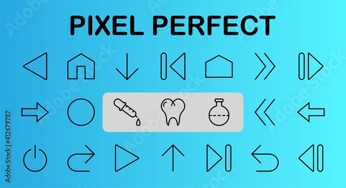 Set of line arrows, directions, arrows, contains icons such as pause, continuation, directly, to the right, Editable stroke. 480x480, On a white background, Vector illustration