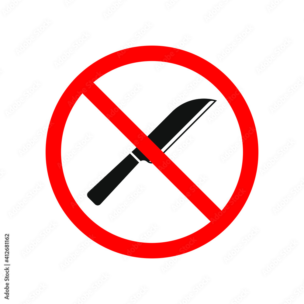 No knife sign isolated on white background. Vector illustration No knife sign isolated on white background. Vector illustration