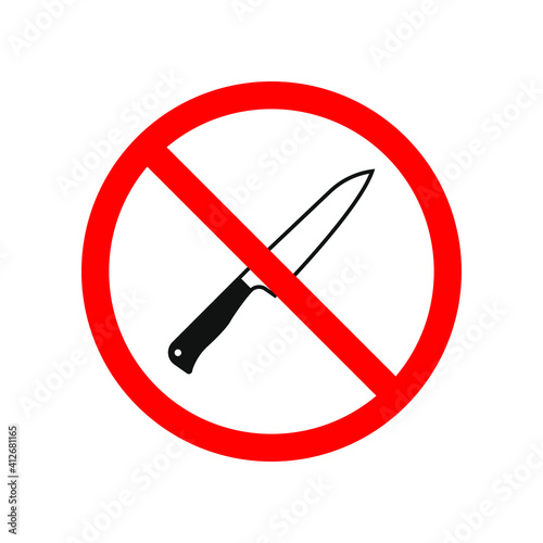 No knife sign isolated on white background. Vector illustration