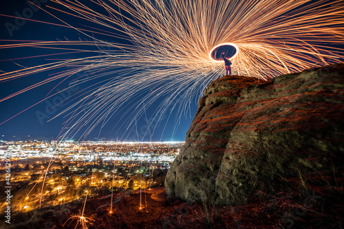 Steel wool, light painting, long exposure photography photo