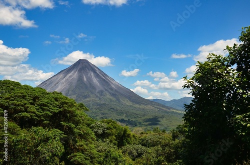 Landscape Panorama picture from Volcano Arenal next to the rainforest  Costa Rica Pacific  Nationalpark  great view