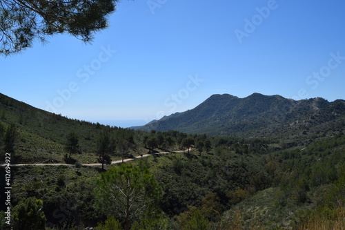 Landscape of the mountains of malaga  nerja