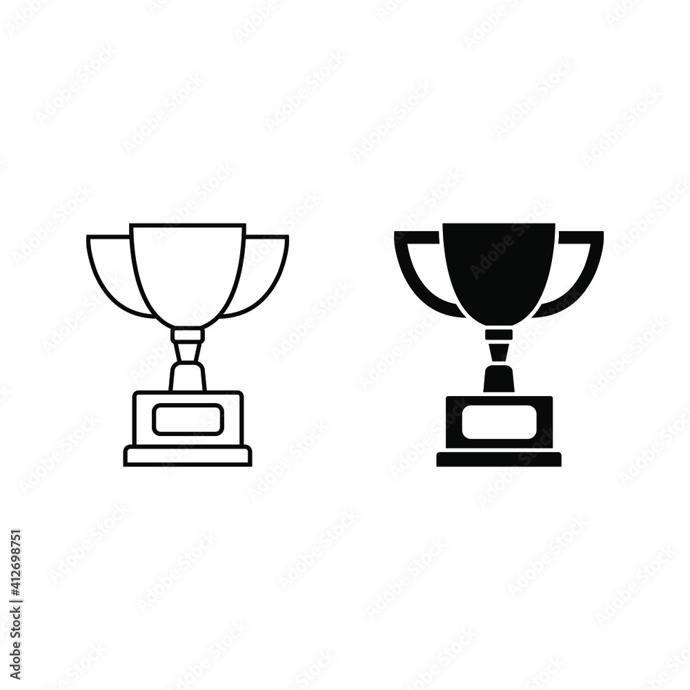 Winner trophy icon vector, symbol of victory event color editable on white background Winner trophy icon vector, symbol of victory event color editable on white background