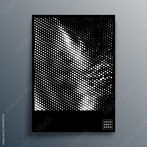 Halftone pattern design for flyer, poster, brochure cover, background, wallpaper, typography, or other printing products. Vector illustration