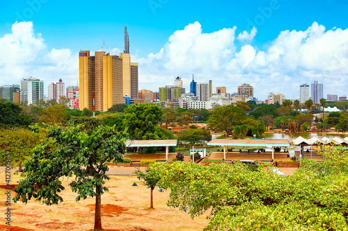 Skyline cityscape of Nairobi, The capital of Kenya, Africa. photo