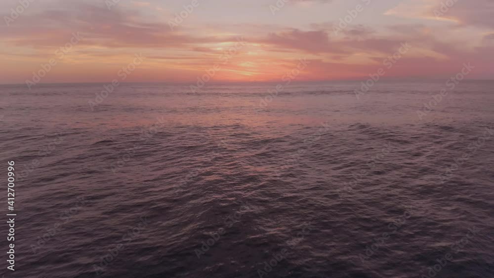 Calm Ocean Sunset Aerial Drone View Close To Water Golden Hour Calm Ocean Sunset Aerial Drone View Close To Water Golden Hour