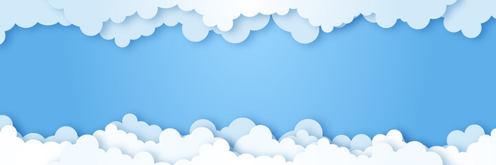 Rollo Babyzimmer Papierwolken Design am blauen Himmel  © SyahCreation