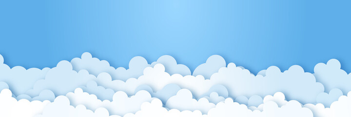 Rollo Babyzimmer Papierwolken am blauen Himmel  © SyahCreation
