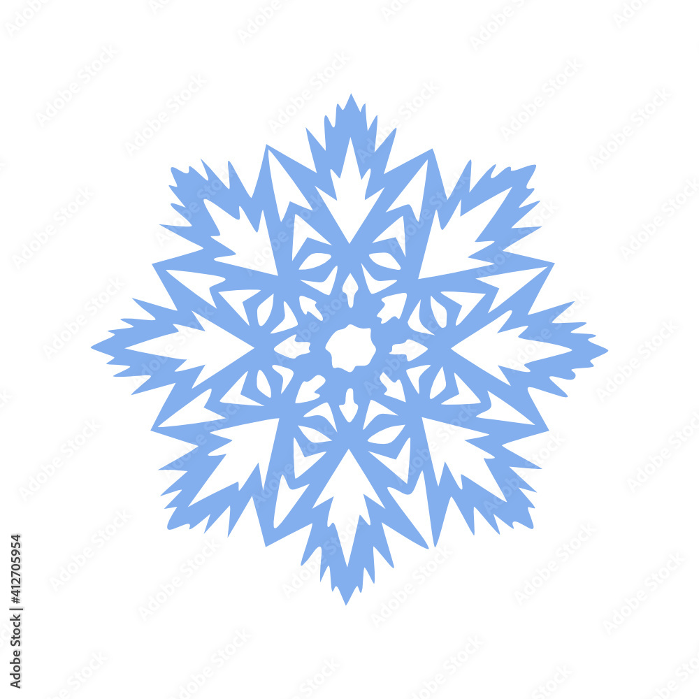 Paper snowflake silhouette-an element for creativity, design and decoration.