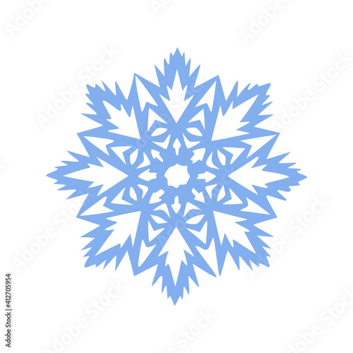Paper snowflake silhouette-an element for creativity, design and decoration.