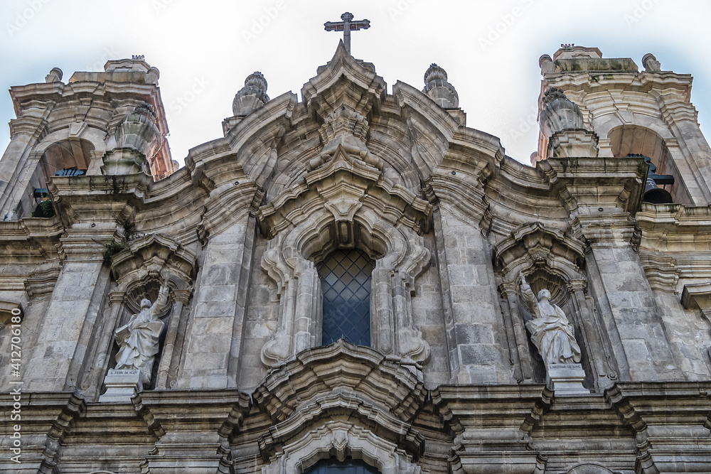 Fototapeta premium The Convento dos Congregados, also referred to as the Convent of the Congregation of Sao Filipe de Neri - XVIII century baroque Basilica in Braga, Portugal.