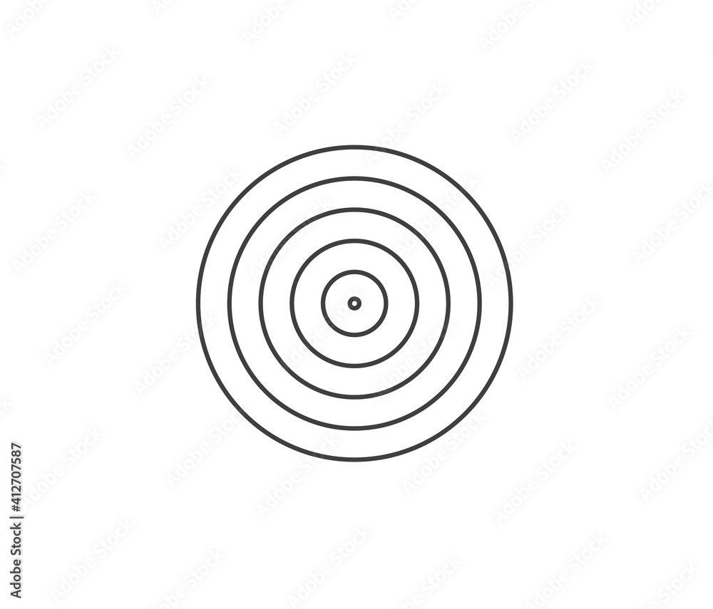Concentric circle element. Black and white color ring. Abstract vector illustration for sound wave, Monochrome graphic. Concentric circle element. Black and white color ring. Abstract vector illustration for sound wave, Monochrome graphic.