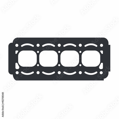 Cylinder head, vector icon isolated on white background.