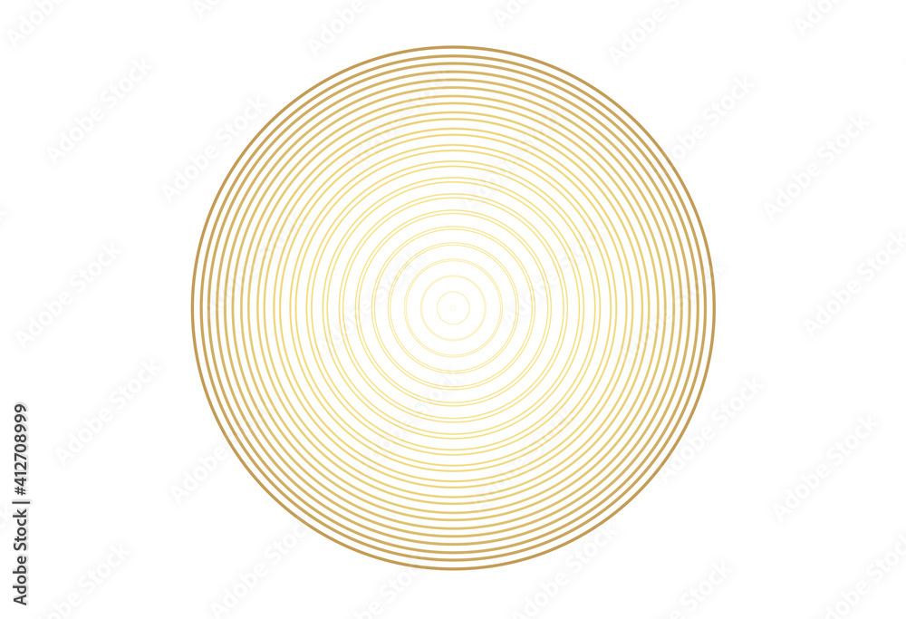 Concentric circle element. Gold luxurious color ring. Abstract vector illustration for sound wave, golden graphic, Modern decoration for websites, posters, banners, template EPS10 vector Concentric circle element. Gold luxurious color ring. Abstract vector illustration for sound wave, golden graphic, Modern decoration for websites, posters, banners, template EPS10 vector