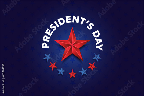 Happy Presidents day in United States. Washington's Birthday. Federal holiday in America. Celebrated in February. Poster, banner and background
