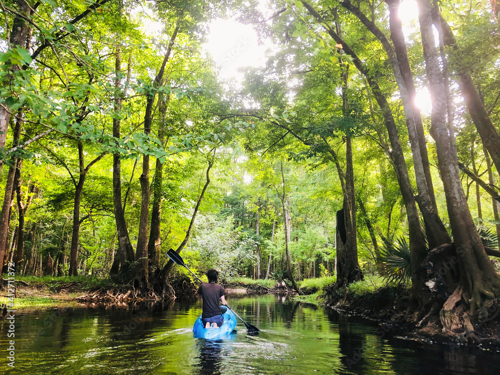 Fototapeta premium Santa Fe River Ft White Florida Kayak