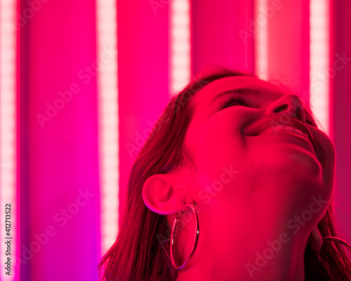 brazilian girl having fun at a paulista nigths  photo