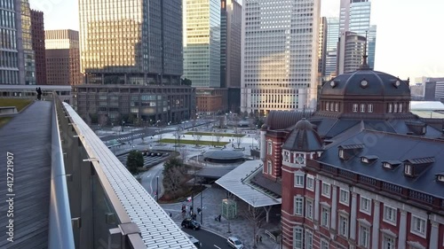 東京都千代田区丸の内の東京駅周辺の都市景観