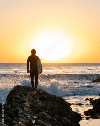 silhouette of a man on the beach