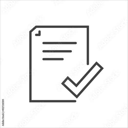 Simple approval related line vector icon It contains icons such as assurance, protection, accepted documents, quality checks.