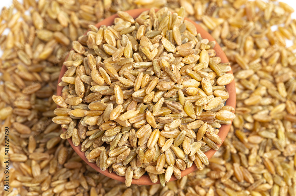 Freekeh Grain on a White Background