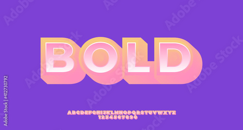 3d bold text effect, suitable for flyer, poster, headline, logotype, monogram