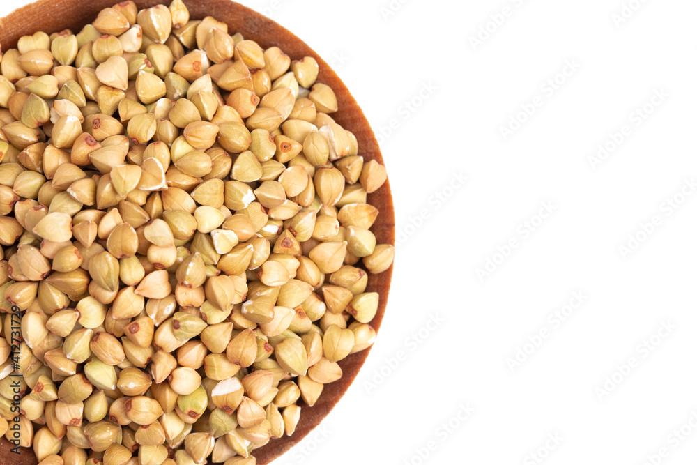 Buckwheat Grain on a White Background