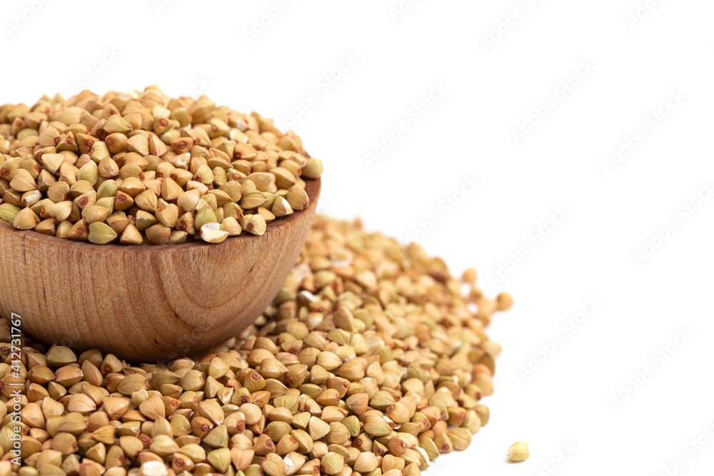 Buckwheat Grain on a White Background Buckwheat Grain on a White Background