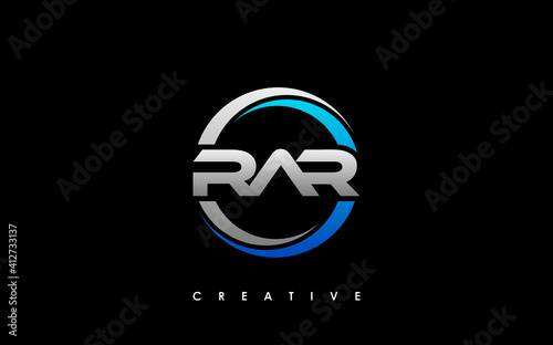 RAR Letter Initial Logo Design Template Vector Illustration photo