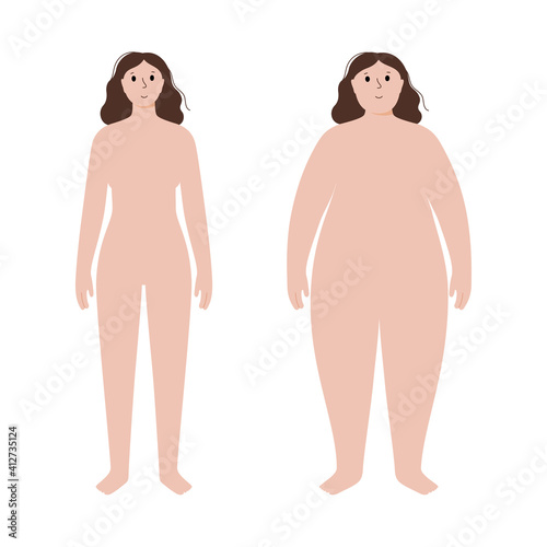 Obese and normal woman