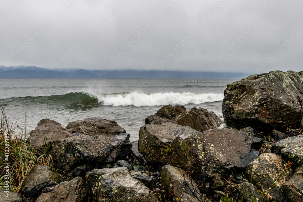 Big waves at Whiffen Spit in Sooke on Vancouver Island, BC Big waves at Whiffen Spit in Sooke on Vancouver Island, BC