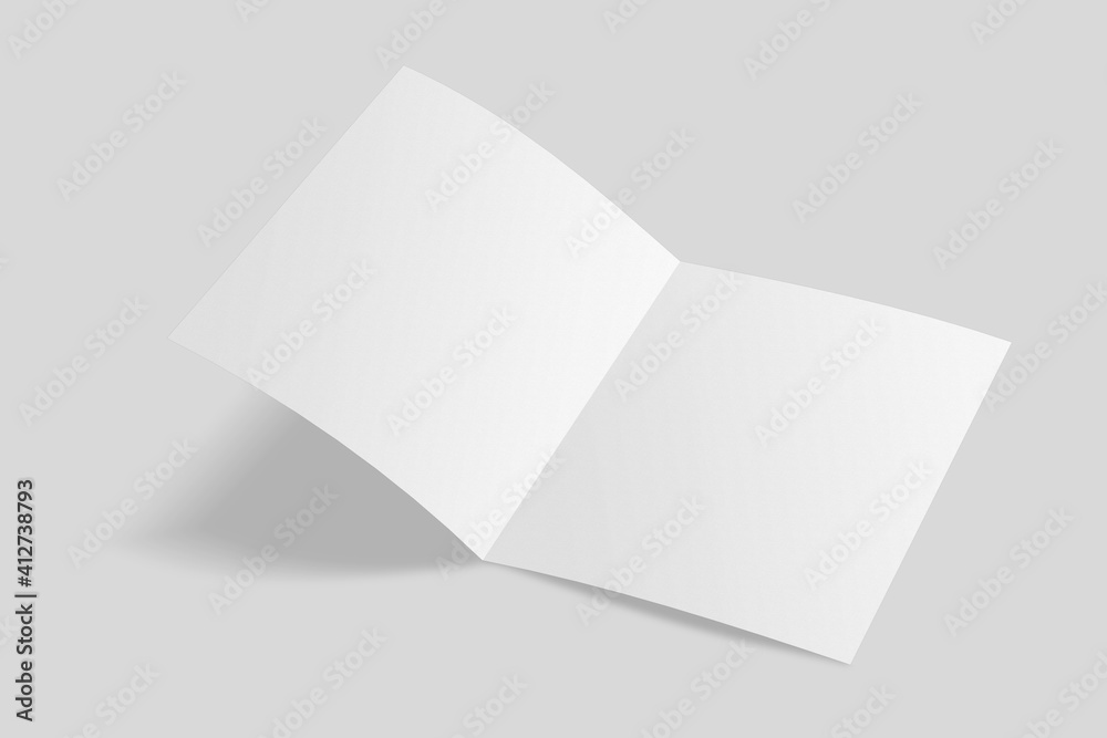 Realistic blank A4 bifold brochure for mockup. Paper illustration. 3D Render. Realistic blank A4 bifold brochure for mockup. Paper illustration. 3D Render.