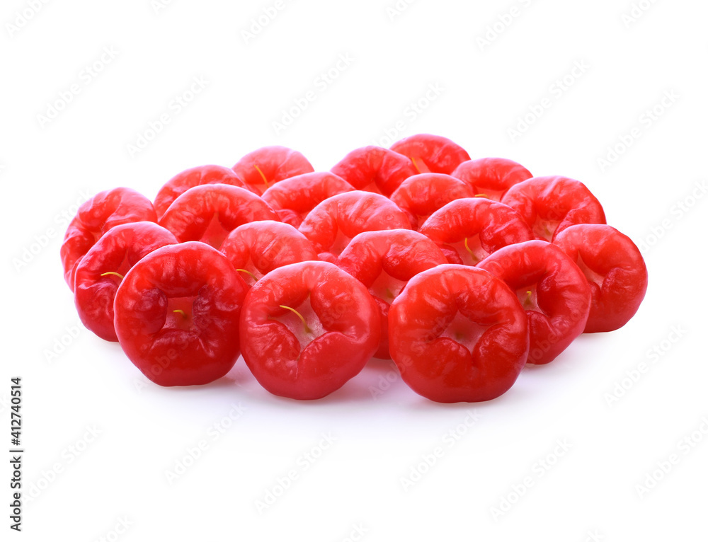 Java apple, Semarang rose-apple (Syzygium samarangense ) or wax jambu on white background Java apple, Semarang rose-apple (Syzygium samarangense ) or wax jambu on white background