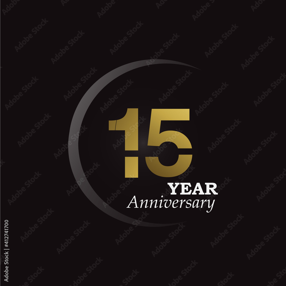 Anniversary Logo Vector Template Design Illustration gold and black
