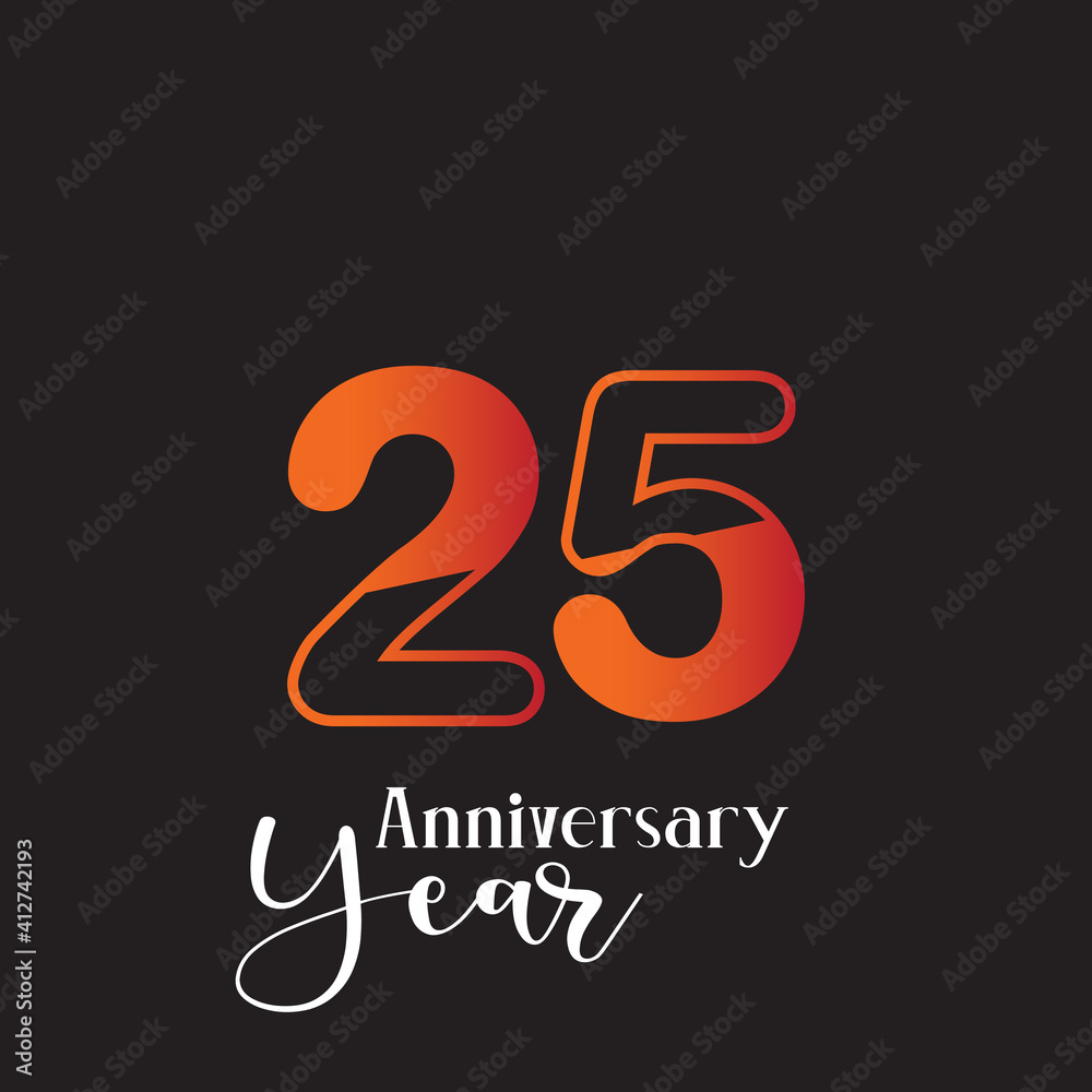 Fototapeta premium Anniversary Logo Vector Template Design Illustration orange and black
